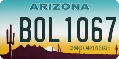 AZ license plate BOL1067
