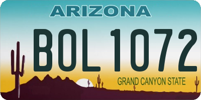 AZ license plate BOL1072