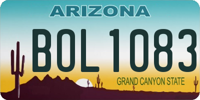 AZ license plate BOL1083