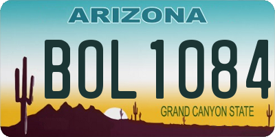 AZ license plate BOL1084