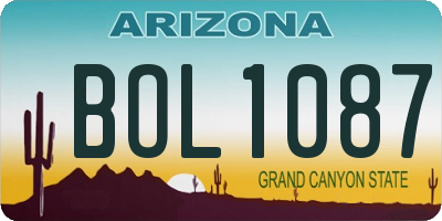 AZ license plate BOL1087