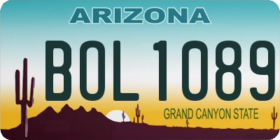AZ license plate BOL1089