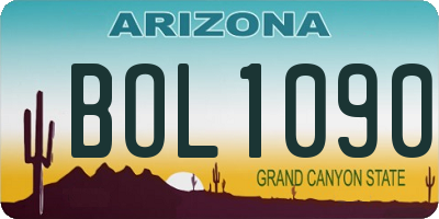 AZ license plate BOL1090