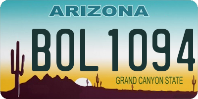 AZ license plate BOL1094