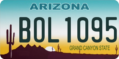 AZ license plate BOL1095