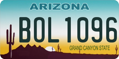 AZ license plate BOL1096