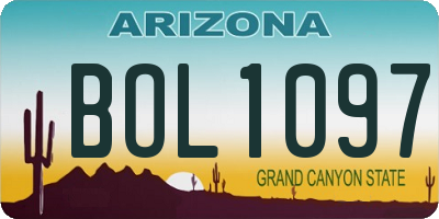 AZ license plate BOL1097