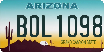 AZ license plate BOL1098