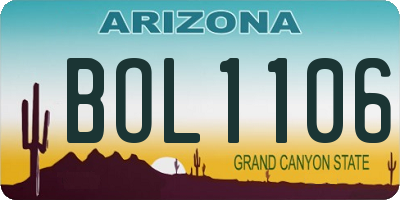 AZ license plate BOL1106