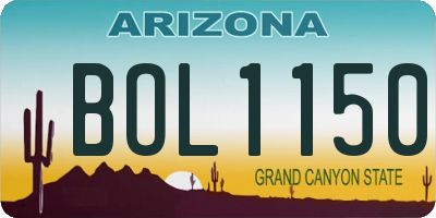 AZ license plate BOL1150