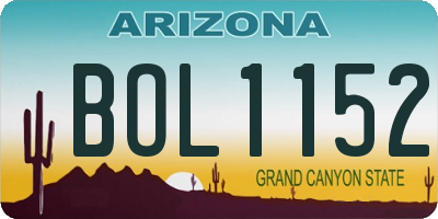 AZ license plate BOL1152