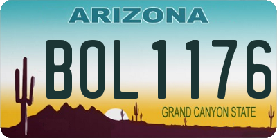 AZ license plate BOL1176