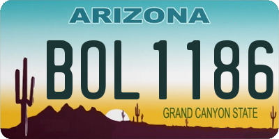 AZ license plate BOL1186