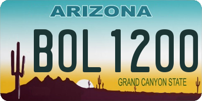 AZ license plate BOL1200