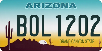 AZ license plate BOL1202