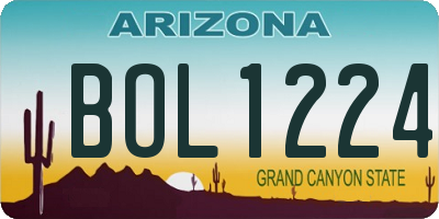 AZ license plate BOL1224