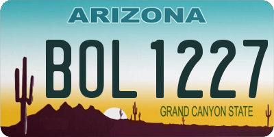 AZ license plate BOL1227