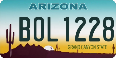AZ license plate BOL1228