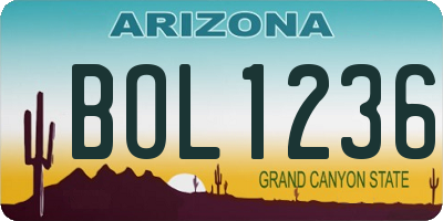 AZ license plate BOL1236