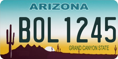 AZ license plate BOL1245