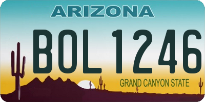 AZ license plate BOL1246