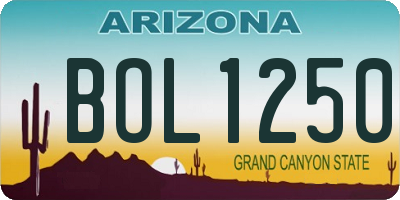 AZ license plate BOL1250