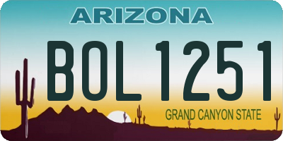 AZ license plate BOL1251
