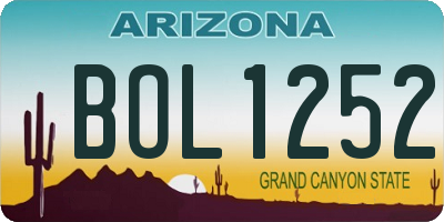 AZ license plate BOL1252