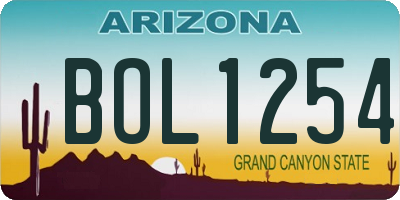 AZ license plate BOL1254