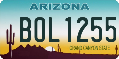 AZ license plate BOL1255