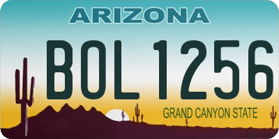 AZ license plate BOL1256