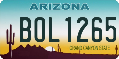 AZ license plate BOL1265