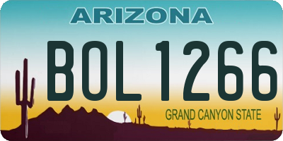 AZ license plate BOL1266
