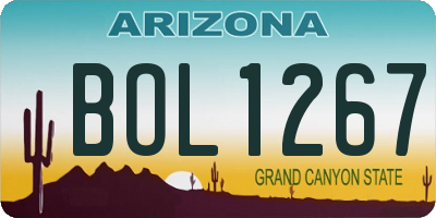 AZ license plate BOL1267