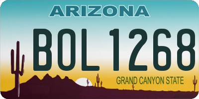 AZ license plate BOL1268