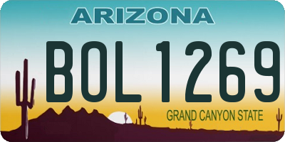 AZ license plate BOL1269
