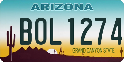 AZ license plate BOL1274