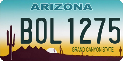 AZ license plate BOL1275