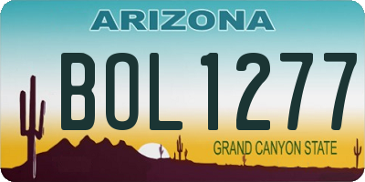 AZ license plate BOL1277