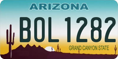 AZ license plate BOL1282