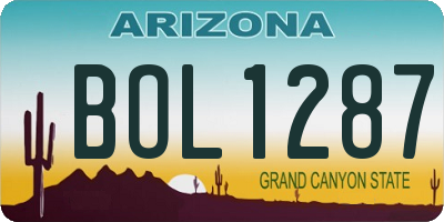 AZ license plate BOL1287