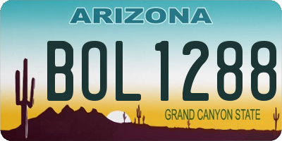 AZ license plate BOL1288
