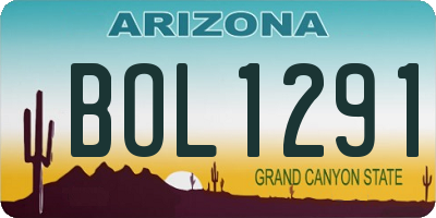 AZ license plate BOL1291