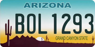 AZ license plate BOL1293