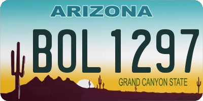AZ license plate BOL1297