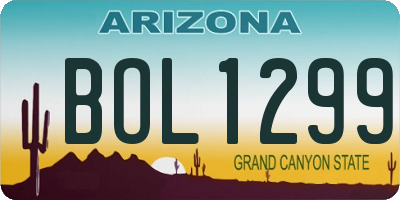 AZ license plate BOL1299
