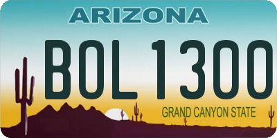AZ license plate BOL1300
