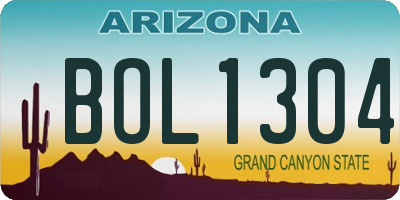 AZ license plate BOL1304
