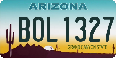 AZ license plate BOL1327