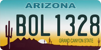 AZ license plate BOL1328